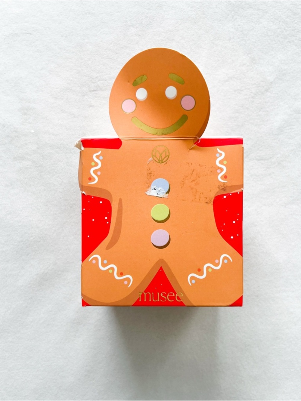 Muse Bath Gingerbread Man Bath Bomb - Pink & Red